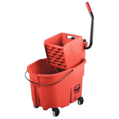 Rubbermaid Rubbermaid WaveBrake Bucket/Wringer - Side Press, 35 Quart - Red BUY02216205